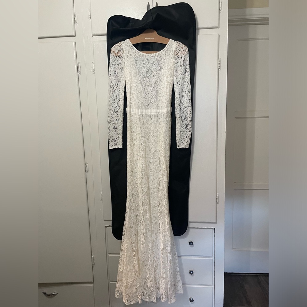 Reformation White Lace Wedding Dress